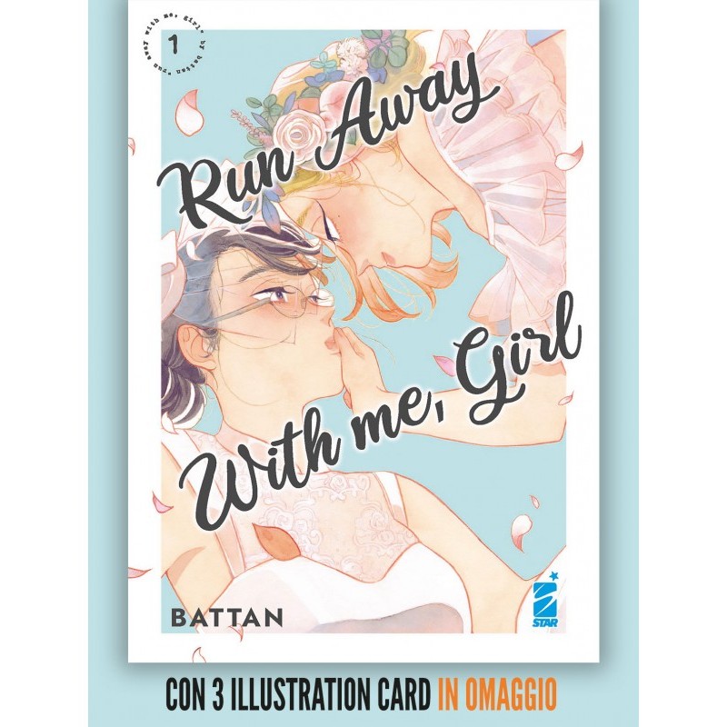 Run away with me, girl 1con 3 illustration card